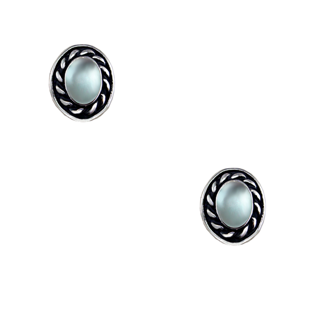 Sterling Silver Little Blue Topaz Post Stud Earrings